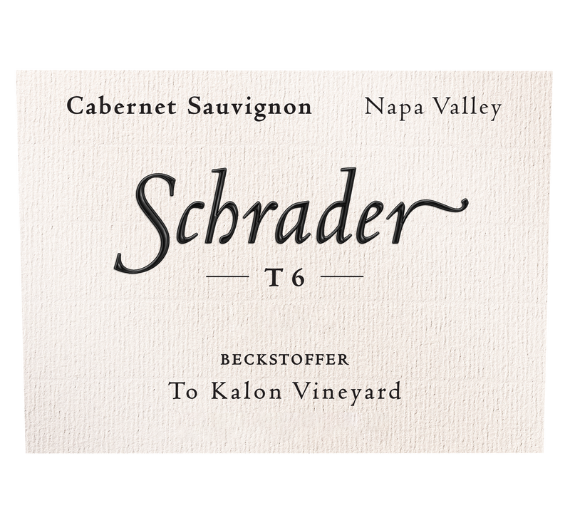 Front label of 2018 Schrader To Kalon Vineyard T6 Cabernet Sauvignon 6L
